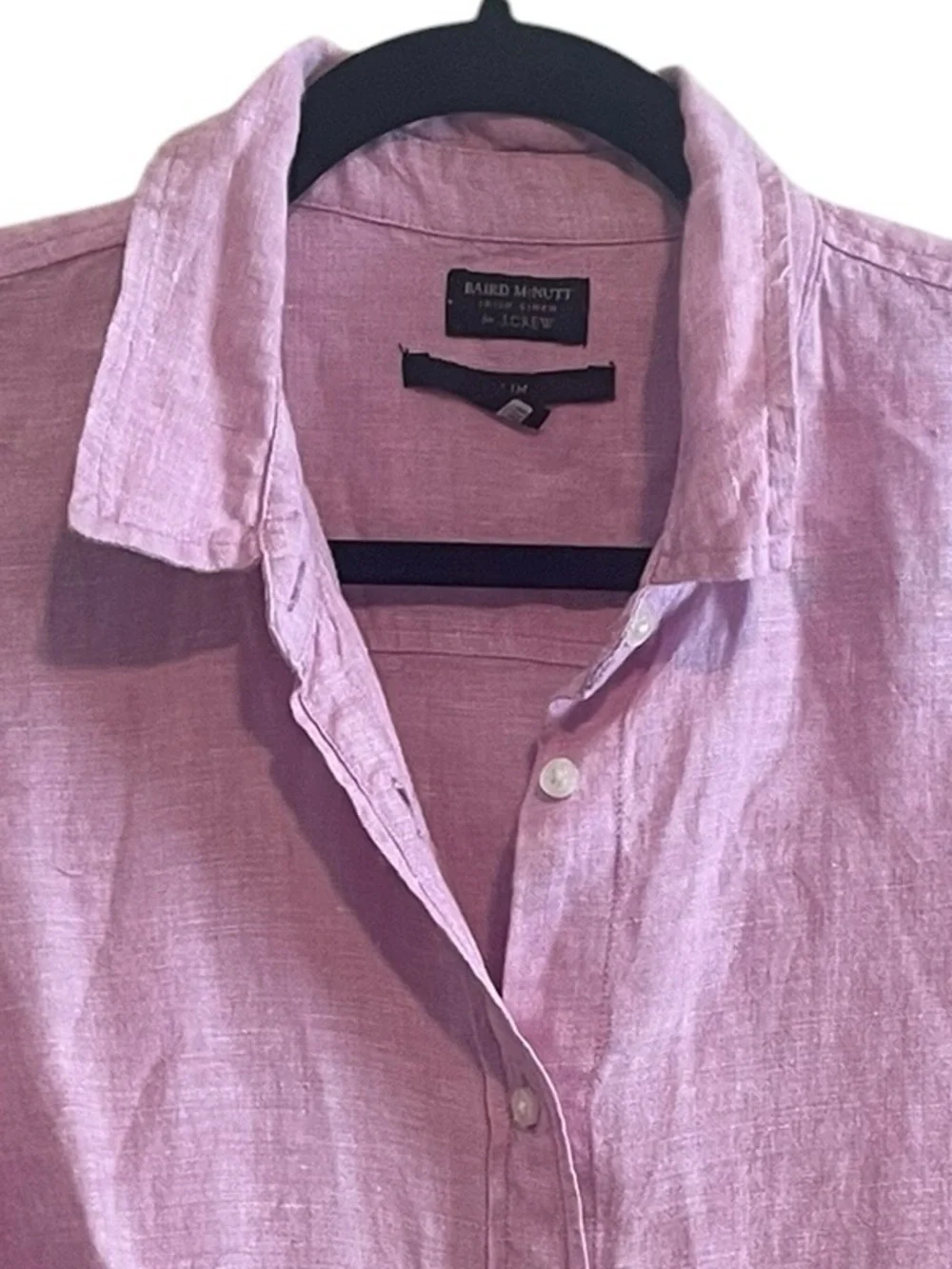 BAIRD McNUTT IRISH LINEN for J.CREW  Slim Collared Shirt Women's Sz 10 Pink